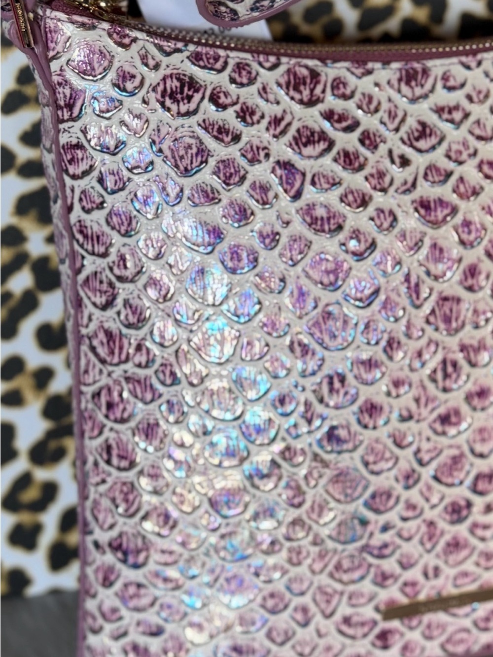 HARDTOFIND Brahmin Katie Floralite Crossbody Purple Iridescent Glow Tassel NWT - Picture 11 of 14